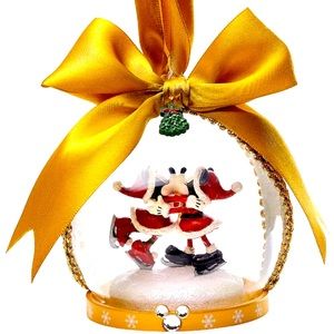 Disney Mickey & Minnie Kissing Glass Ornament